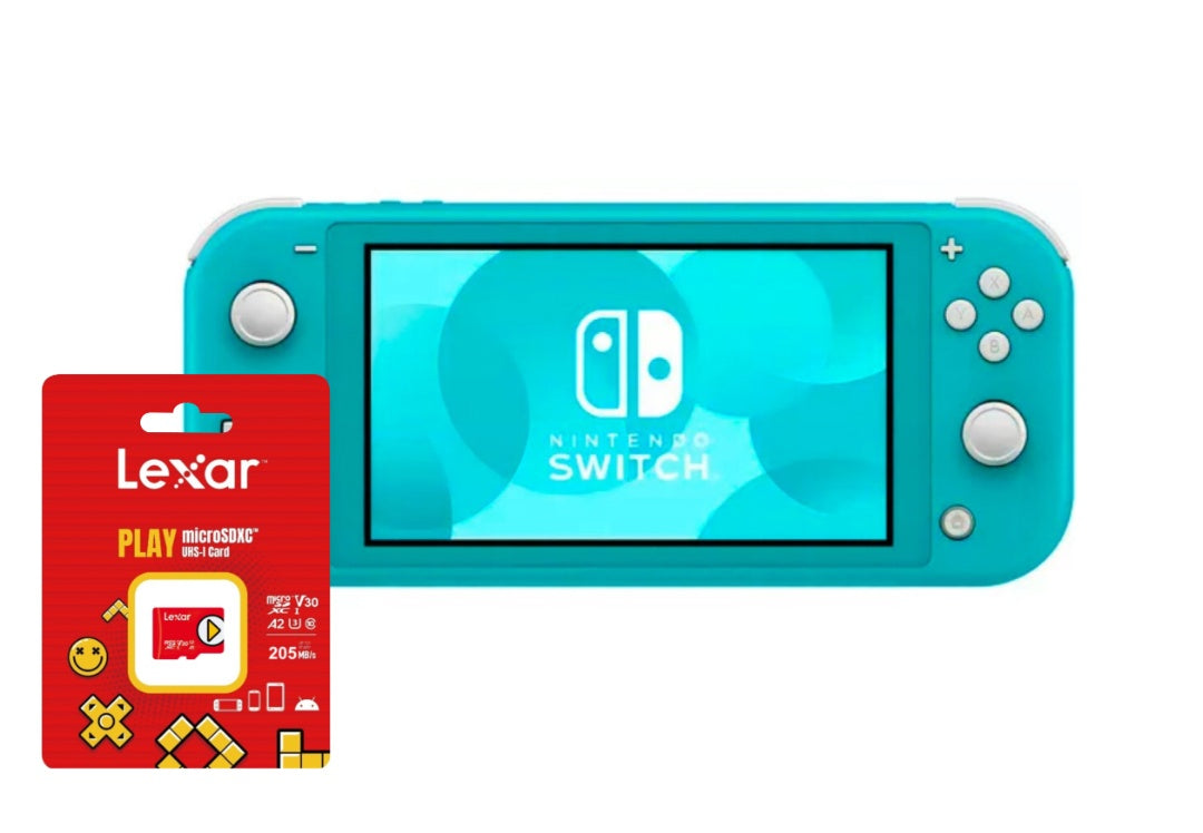 Nintendo Switch Lite Turquesa + microSD 256GB Lexar – Combo Uruguay
