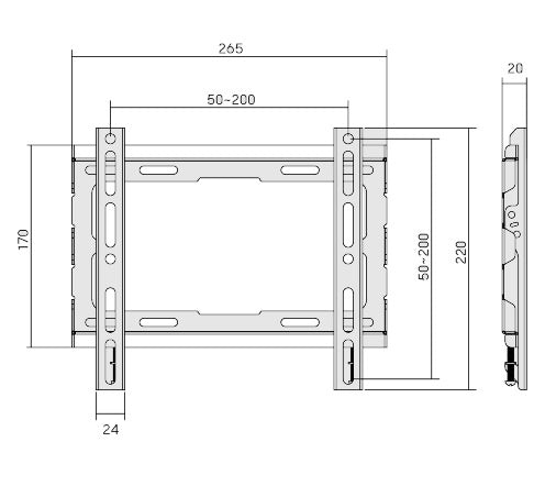 Soporte para TV lcd/led fijo perfil bajo hasta 43'' / 45kg