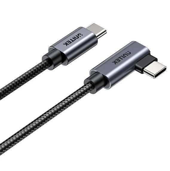 Cable Unitek USB-C a USB-C 90 grados PD 100w 1m