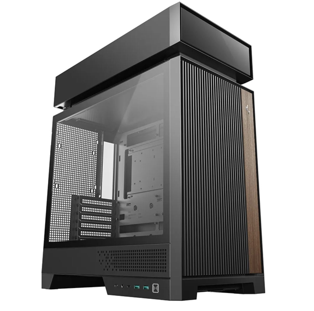 Gabinete ATX DeepCool CL660 con panel de madera y ARGB