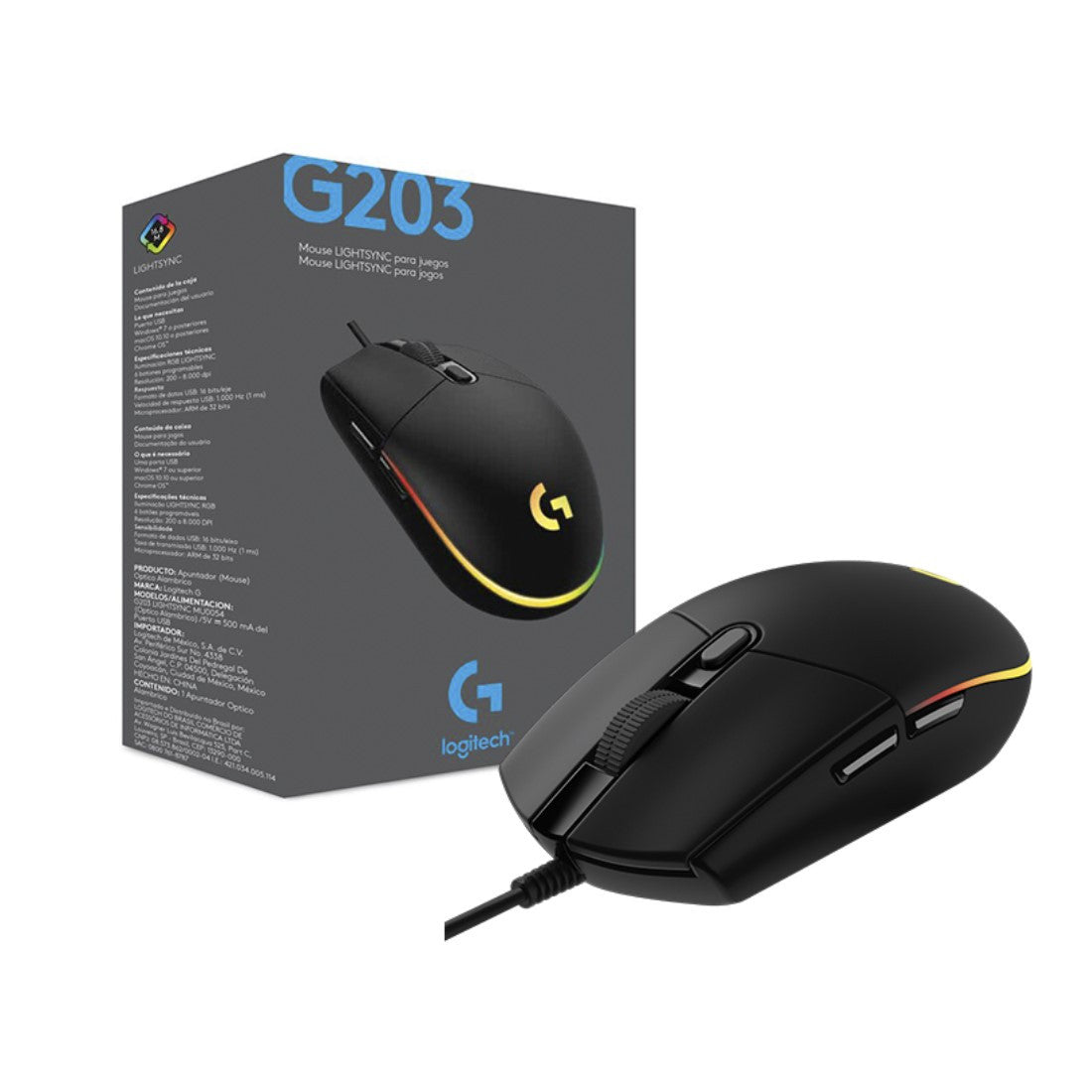 Mouse Logitech G203 Lightsync RGB