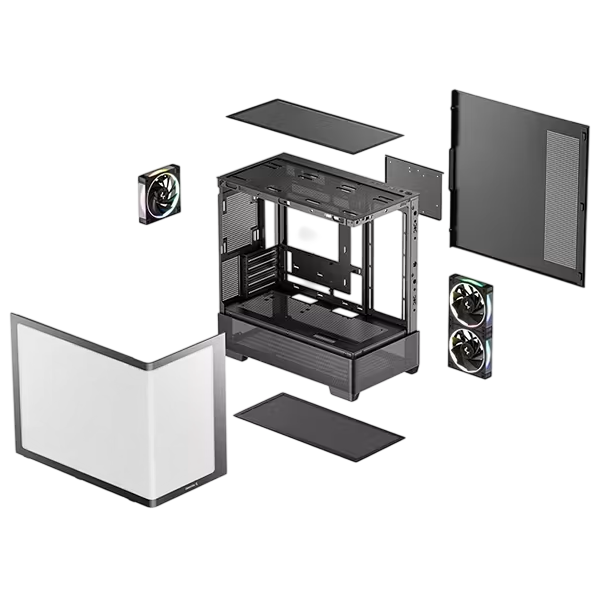 Gabinete DeepCool CG380U 3F cristal curvo