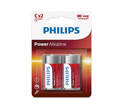Pilas alcalinas Philips C 1.5V Blister x 2 unidades