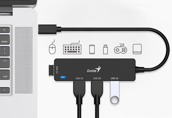 Hub Genius USB-C a 4 USB-A 3.0