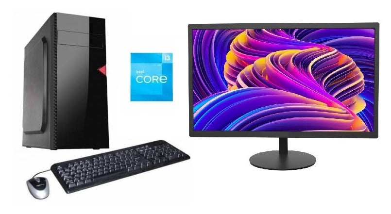 Combo PC Core i3 12100 8GB + Monitor IPS Hikvision 19 pulgadas HD
