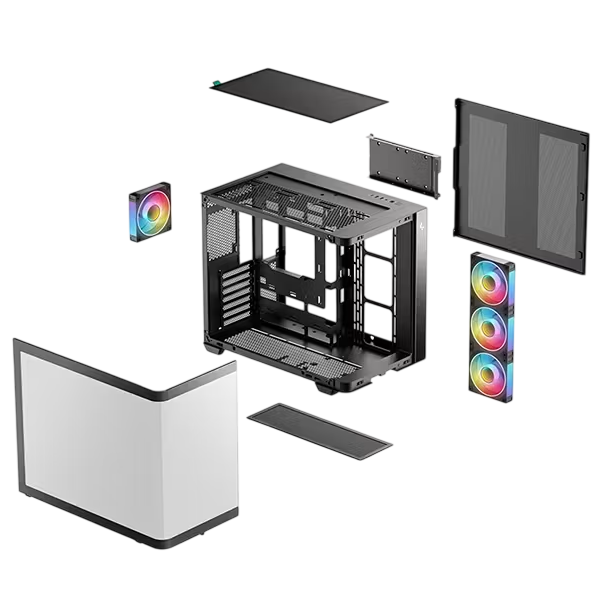 Gabinete DeepCool CG530U 4F Blanco ATX con 4 Ventiladores ARGB