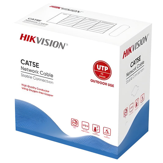 Cable UTP Hikvision Cat.5e 100% Cobre Exterior 305m Negro