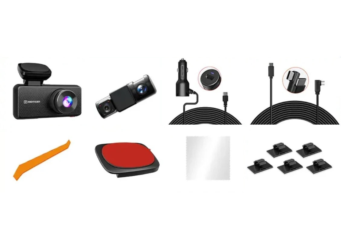 Dashcam Redtiger F17 PLUS 2.7K Quad Canal GPS WiFi para Auto