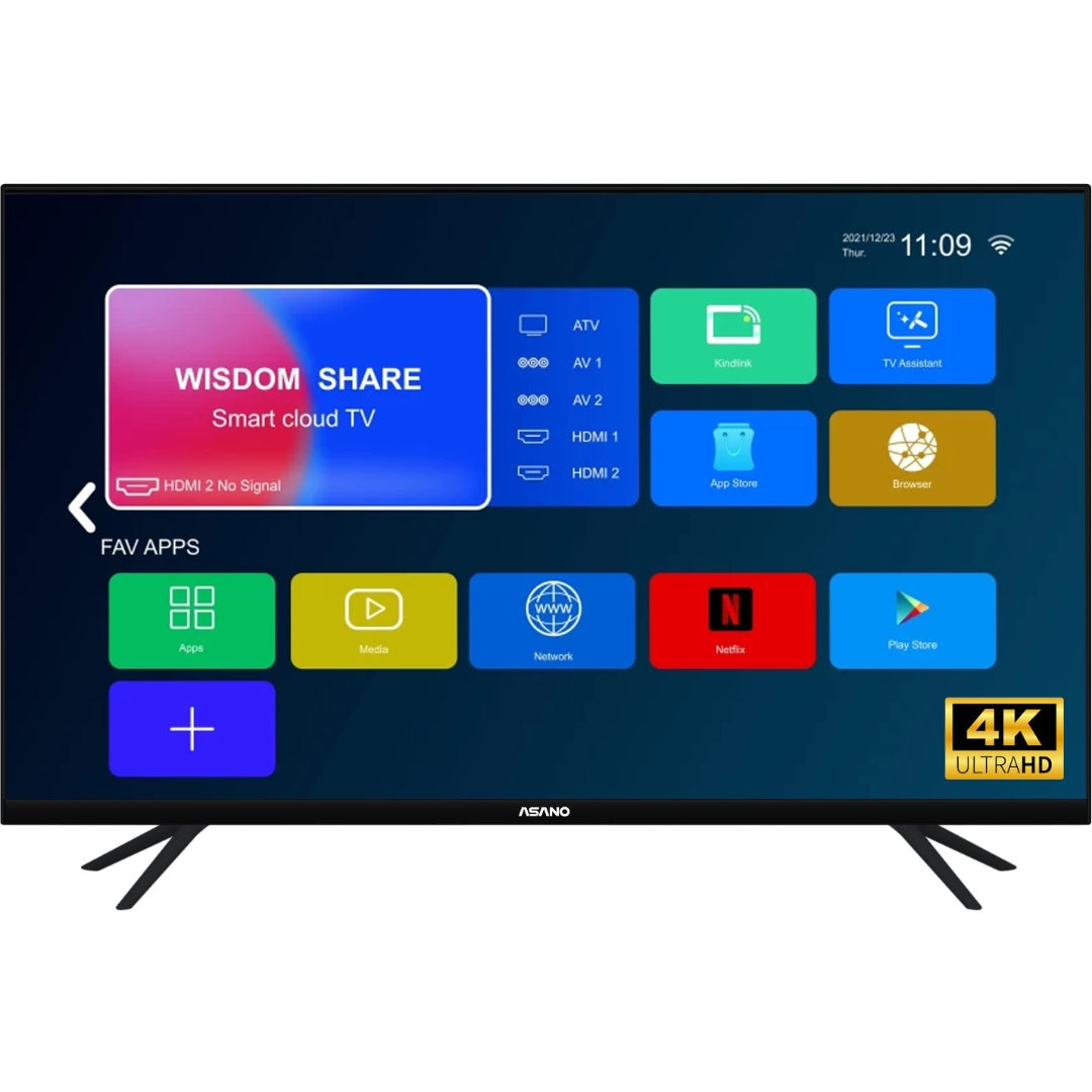 Smart TV Asano 55 pulgadas 4K Android 15 sin bordes | Technica UY