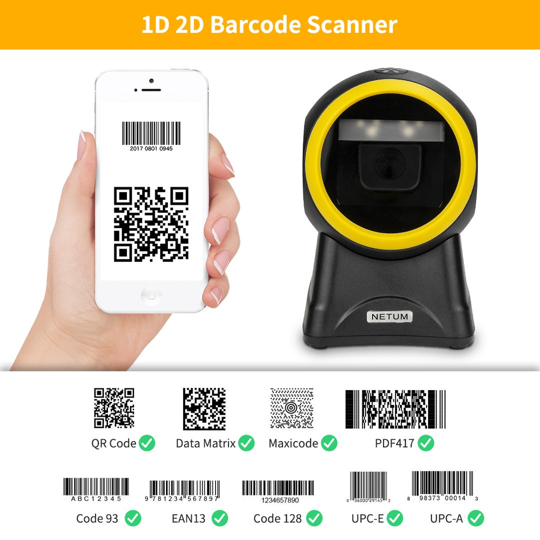 Lector de código de barras Netum 2D Omnidireccional