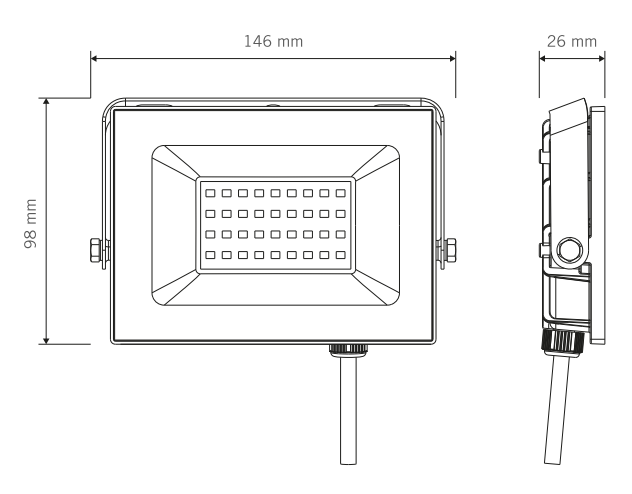 Foco LED Exterior 30W IP65 Luz Fría Vivion | Technica Uruguay