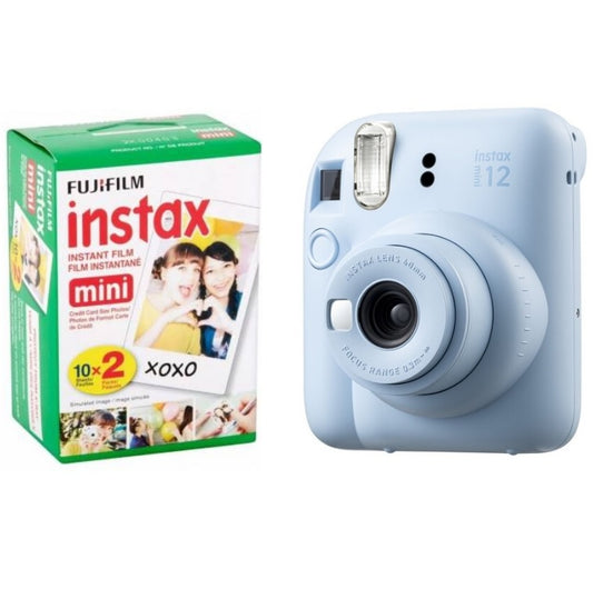 Camara Fujifilm Instax Mini 12 azul + papel x 20