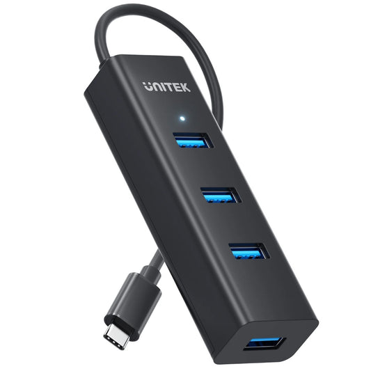 HUB USB-C Unitek 4 Puertos USB-A 5Gbps con Alimentación