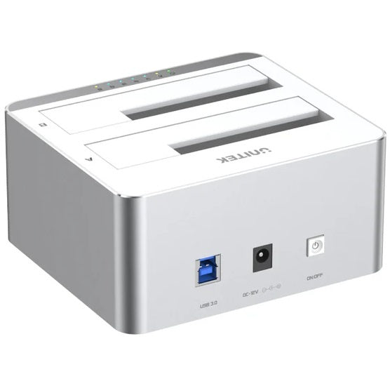 Dock Station Unitek Doble Bahía SATA 10Gbps para Discos 2.5 y 3.5