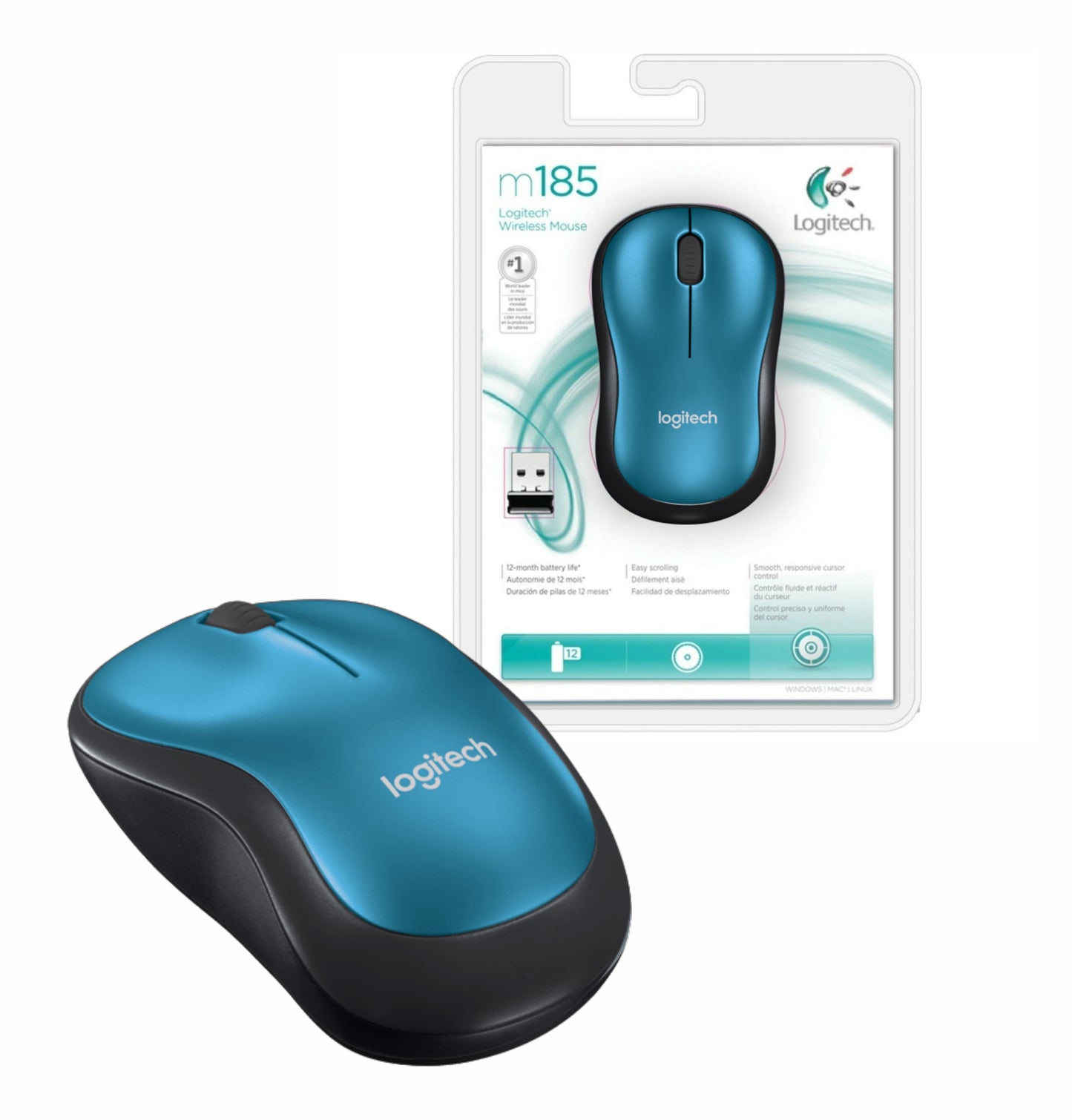 Mouse Logitech M185 inalámbrico rojo